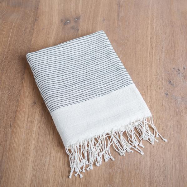 GRAY RIBS BATH TOWEL